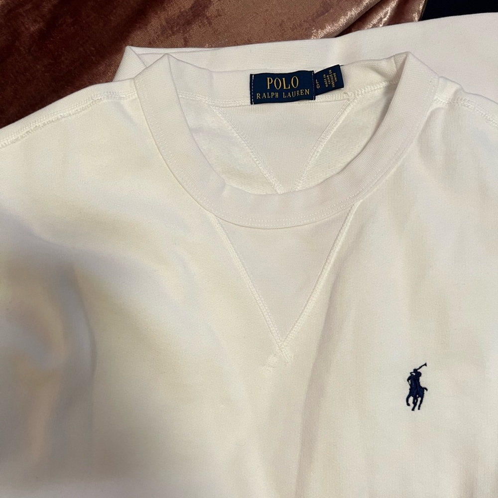 Polo Ralph Lauren Fleece Crewneck Pullover White L - Picture 5 of 8